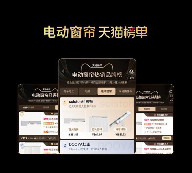 位居天猫电动窗帘品牌榜TOP1j9九游会俱乐部登录入口科思顿