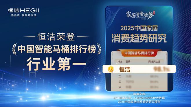 稳居“中国智能马桶排行榜”第一j9国际实力领航再登榜首！恒洁(图3)